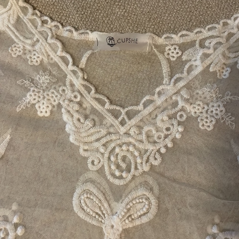 White swimsuit coverup - Picture 3 of 5